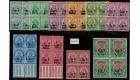 SG M33-M42. 1915 Set of 10. Unique blocks of four...