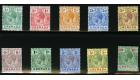 SG89-101. 1913 Set of 10. Superb fresh mint...