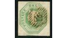 SG54. 1854 1/- Pale green. Die 2. Superb used...