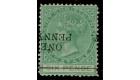 SG24a. 1886 1d on 6d Green. 'Surcharge Inverted'. Superb fresh w