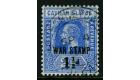 SG55. 1917 1 1/2d on 2 1/2d Deep blue. Brilliant fine used...