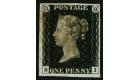 1840. 1d Black. Plate 8. Lettered B-I. Very fine used...