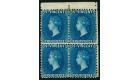 SG6. 1866 4d Deep blue. A very fine mint block...