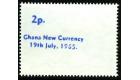 SG382c. 1965 2p on 2d. Multicoloured. 'SURCHARGE ON BACK ONLY'.