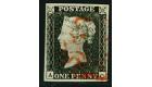 1840. 1d Black. Plate 2. Lettered A-C. Bleute Paper. Superb...