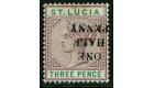 SG56b. 1891 1/2d on 3d Dull mauve and green. 'Surcharge Inverted