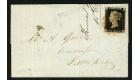 1840. 1d Intense Black. Plate 1b. Lettered A-F. Very fine used o