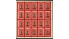 SG19-19a. 1867 1/- Black and rose-carmine. Complete sheet...