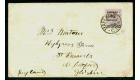 SG10. 1900 6d on 3d Lilac and black. Superb used on cover to Eng