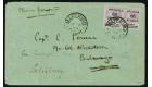 SG10. 1900 6d on 3d Lilac and black. Superb used pair on cover t