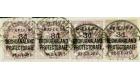 SG7. 1900 3d on 1d Lilac A magnificent strip of 4 on cover...