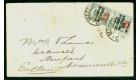 SG13. 1900 (May). 6d on 2d Green and carmine. Envelope to Newpor