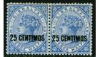 SG18b. 1889 25c on 2 1/2d Bright blue. Broken 'N'. A brilliant i