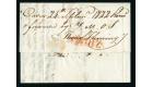 1822 (19 Sept). Clean, neat entire, via Cadiz to...