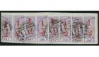 SG11. 1882 1/2d in Red on half 1d. 8 Stamps in four...