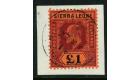 SG111. 1911 £1 Black and red. Brillaint fine used...