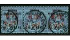 SG17. 1893 1/2d on 2 1/2d Purple on blue. Beautiful strip of 3..