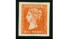 SG42. 1859 1d Dull vermilion. Brilliant fresh unused...