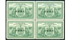 SG OS20. 1950 10c Green. A fantastic U/M mint block...