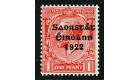 SG53e. 1922 1d Scarlet. Reversed "Q" for "O". Superb...