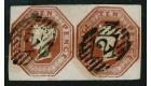 SG57. 1850. 10d Brown. Die III. Superb used pair...