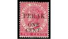 SG41. 1890 1c on 2c Bright Rose. Superb mint with...