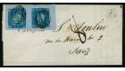 SG37. 1859 2d Blue. The Finest Pair on Cover...