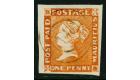 SG6. 1853 1d Vermilion. EARLY IMPRESSION. Gorgeous...