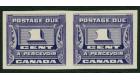 SG D14. 1934 1c Violet. 'Imperforate Pair'. Brilliant fresh U/M.