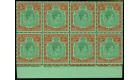 SG119d. 1946 10/-  Deep green and dull red/green. 'Ordinary Pape