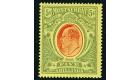 SG47. 1909 5/- Red and green/yellow. Superb fresh mint with...