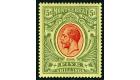 SG48. 1914 5/- Red and green. Superb well centred mint...