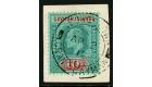 SG34. 1908 10/- Green and red/green. Brilliant fine used on...