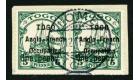 SG H13. 1914 1d on 5pf Green. A beautiful pair...