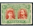 SG159. 1910 5/- Vermilion and deep green. Superb fresh mint...
