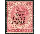 SG33 Variety. 1887 1c on 2c Pale rose. 'One' (only) doubly print
