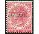 SG10b. 1884 2c Pale rose. 'Overprint Double'. Brilliant fresh mi
