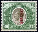 SG100s. 1922 £10 Black and green. 'SPECIMEN'. Choice superb fre