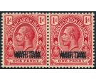 SG140a. 1917 1d Red 'Overprint Double'. Superb mint pair...