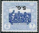 SG O74a. 1951 2p Deep blue and pale blue. 'Overprint Inverted'.