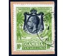 SG142. 1922 10/- Sage-green. Superb fine used on piece...