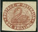 SG4a. 1854 1/- Deep red-brown. Choice superb fresh unused with b