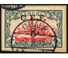 SG B13. 1915 5s on 5m Carmine and black. Superb used on piece...