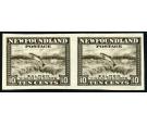 SG215a. 1932 10c Black-brown 'Imperforate pair' Brilliant U/M mi