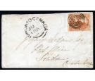 SG1. 1851 3d Red 'Laid Paper'. Superb used on miniature envelope