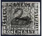 SG1. 1854 1d Black. Very fine used with excellent margins...