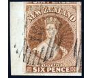 SG13. 1857 6d Brown. Superb fine used with huge margins...