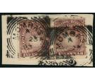 SG11ab. 1893 4 1/2a Brown-purple. 'imperforate Pair'. Very fine 