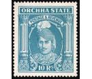 ORCHHA. SG45. 1942 10r Turquoise-blue. Brilliant fresh well cent