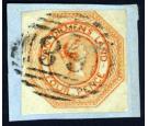 SG12. 1854 4d Yellowish-orange. Choice superb used on piece...